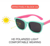 Ultra Flexible Polarised Sunglasses - Pink / Mint Frame with Mirror Lens.